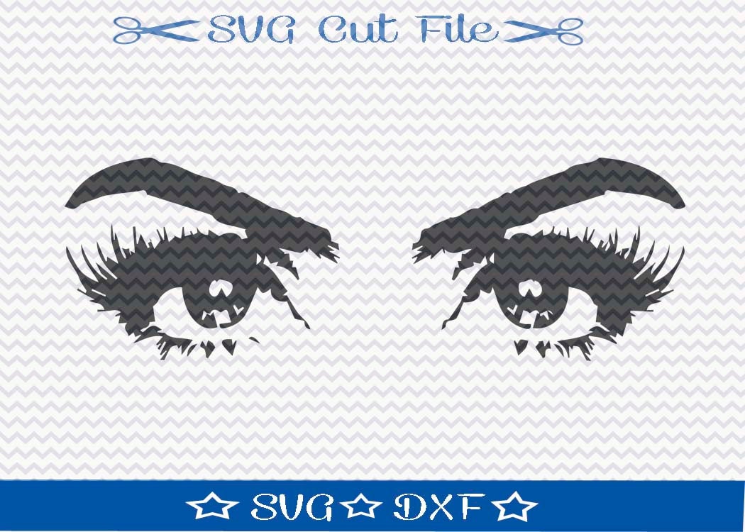 Download Eyes SVG File / SVG Cut File for Silhouette / Eyelash SVG