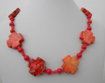 pink cross necklace