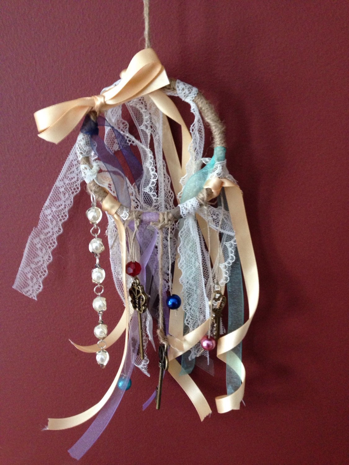 Ribbon and lace dream catcher