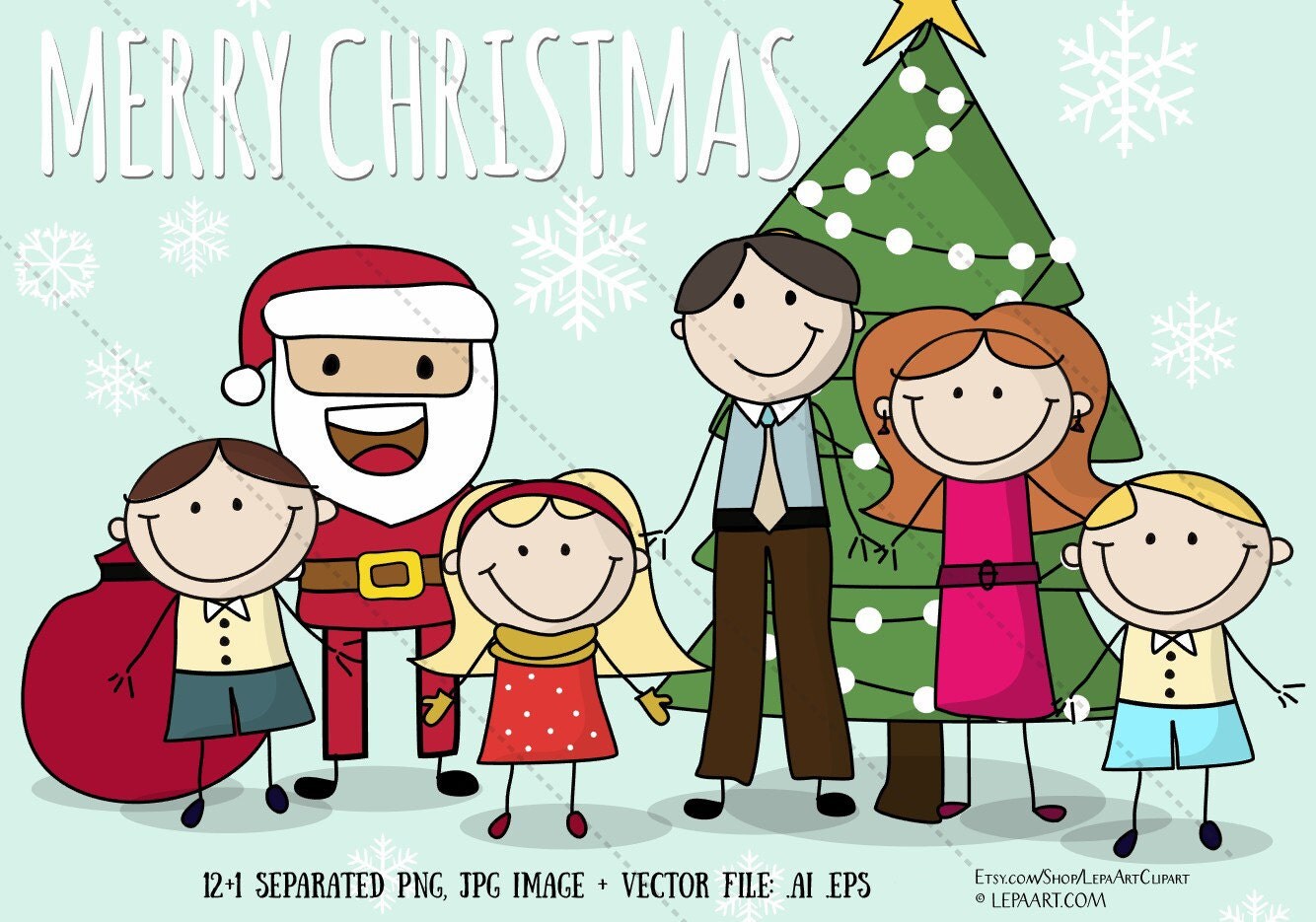 Download Christmas Family clipart Stick figure clip art Merry