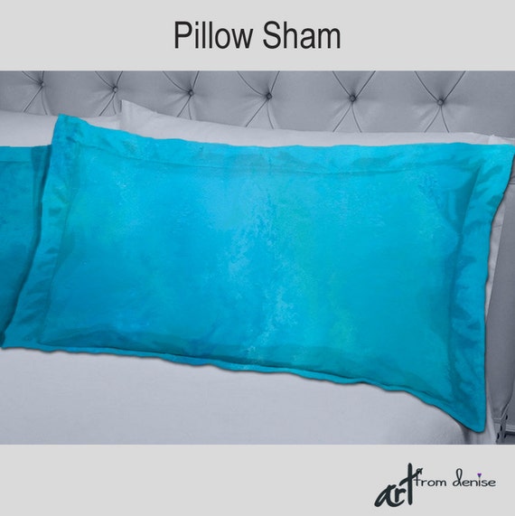 Pillow shams Aqua teal turquoise blue Bedroom decor