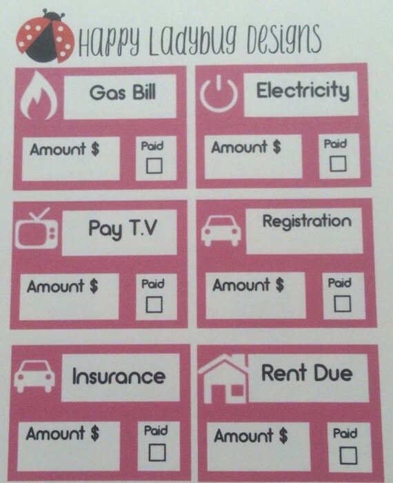 Bill Payment Planner Stickers