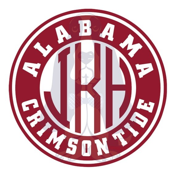 Alabama Crimson Tide Monogram Cutting Files in Svg Eps Dxf