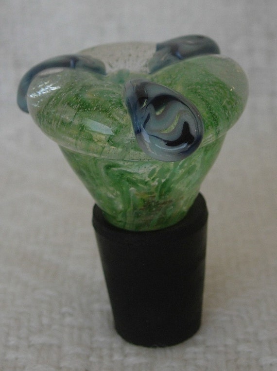 Blown Glass Wine Bottle Stopper Forever Flower