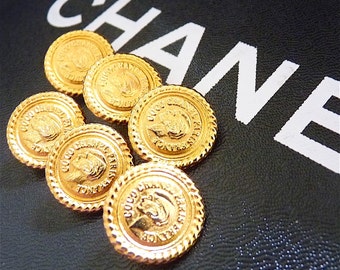Authentic Very Rare CHANEL Buttons, Stamped, Sz 0,7" 1,7 cm, Coco Chanel Paris, Vintage, for Chanel Earrings, Chanel Jewelry, Price for 1