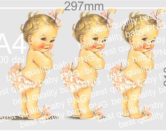 Cute Vintage Baby Girl Ruffle Pants Transparent PNG Digital Image Download Bunny Slippers Clipart Instant Download