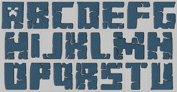 minecraft embroidery font by appliquemama on etsy