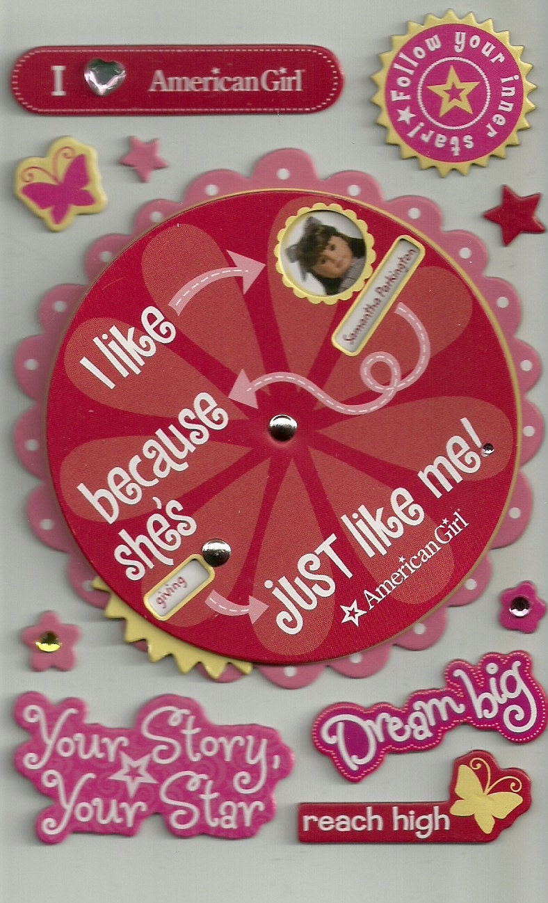 AMERICAN GIRL STICKERS / Historical Doll Spinner Sticker
