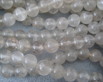 Rock Quartz 8mm Round Beads 51pcs