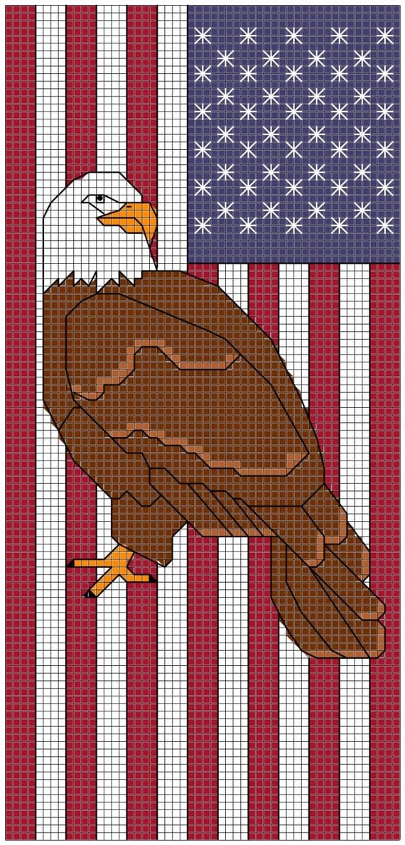 Patriotic Eagle Bookmark cross stitch pattern