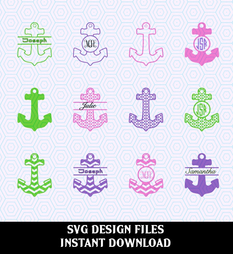 Download SVG Cutting Files Anchor Monogram Shapes SVG Vector Clip