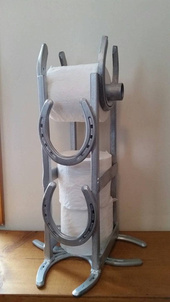Items similar to Rustic Western Horseshoe Toilet Paper Stand Country Cabin Bathroom on Etsy