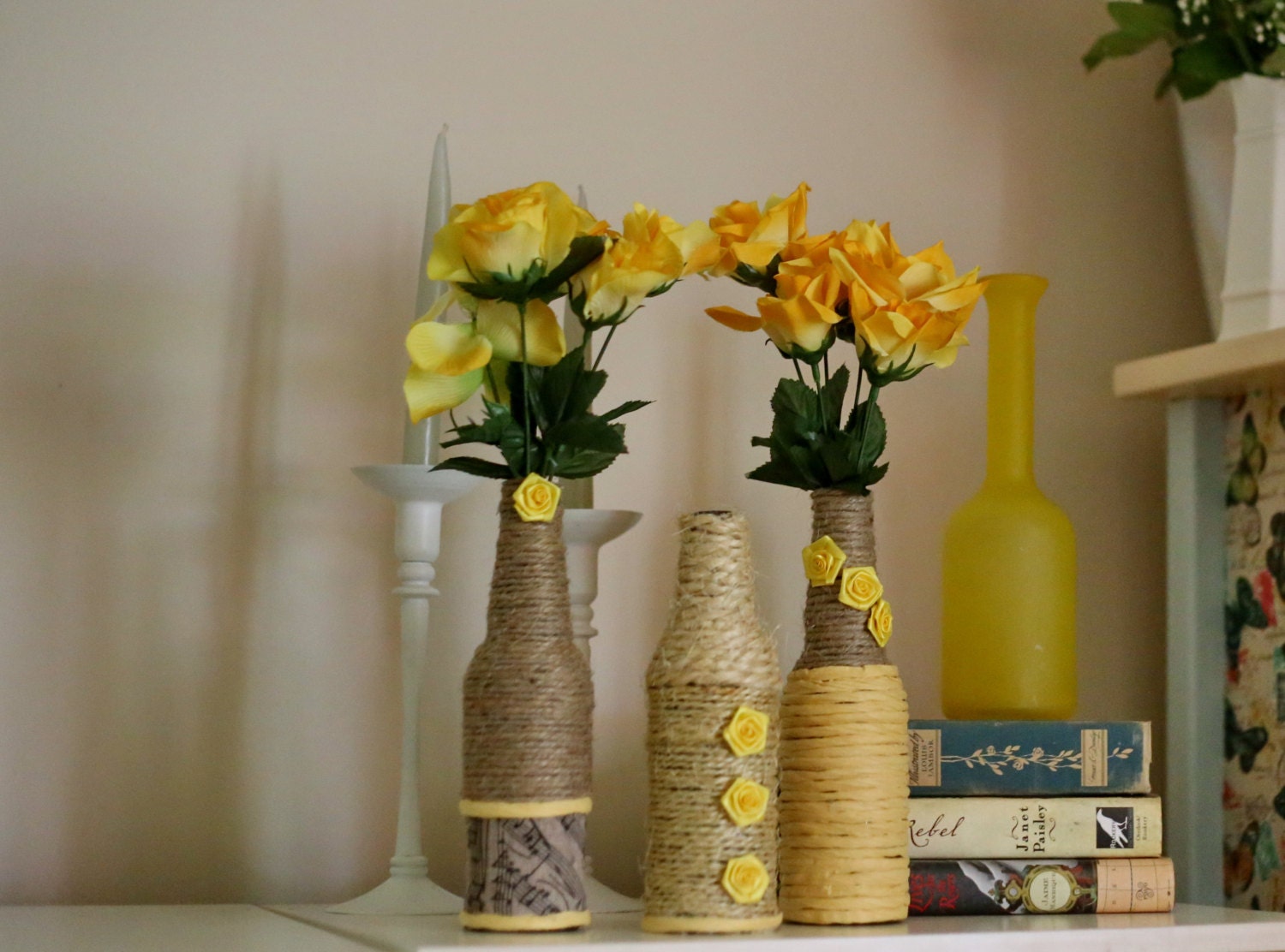 Decorative Beer Bottles Upcycled Bottles by CreativeHeart16