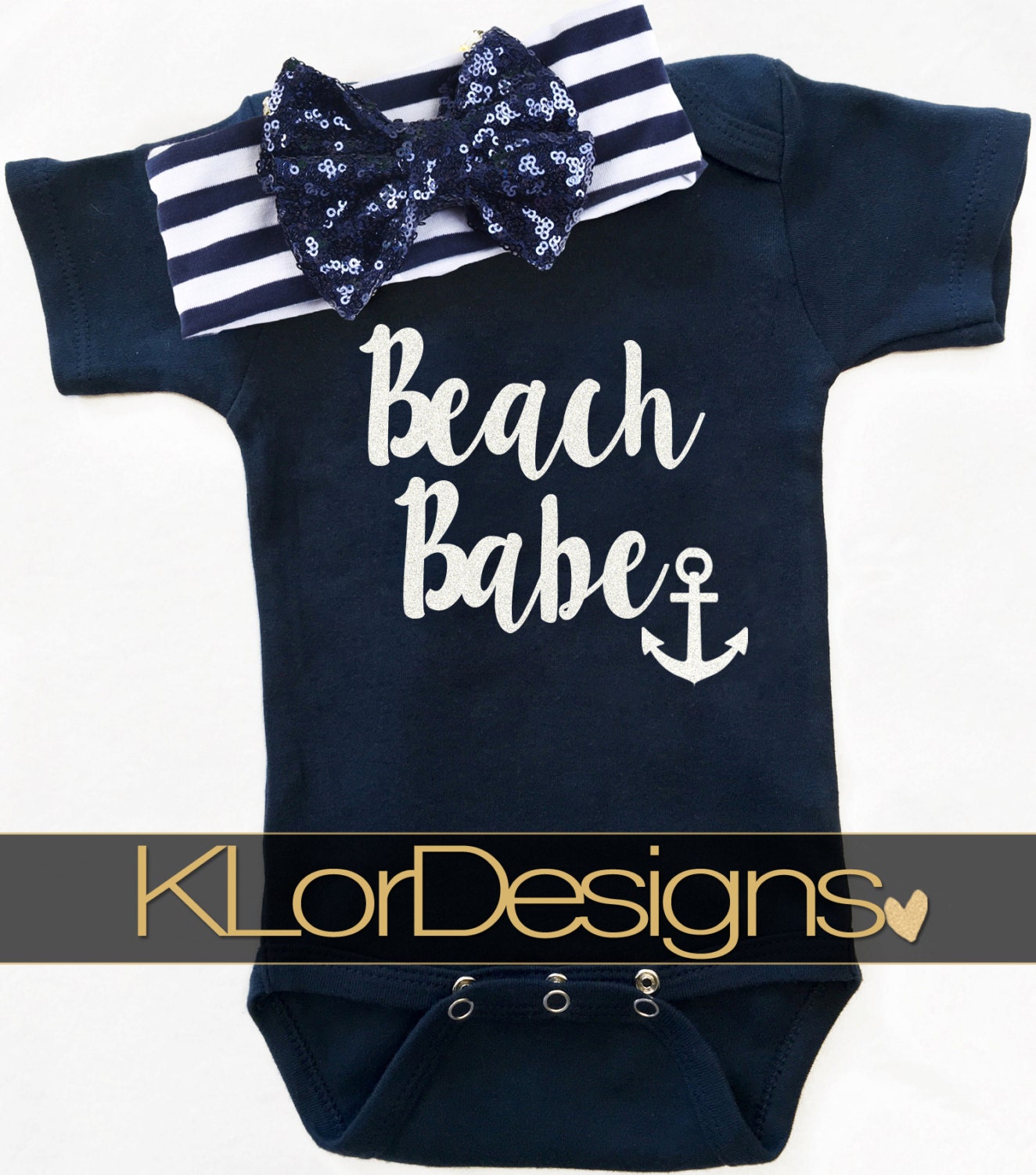 Beach Babe onesie Nautical baby onesie Baby Girl by KLorDesigns