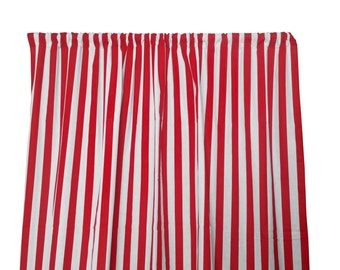 Red stripe curtains | Etsy