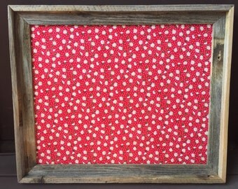 Decorative Bulletin Board, Fabric Cork Board, Organizer, Framed Pinboard, Fabric Bulletin Board, Framed Corkboard, Fabric Pin board, Country