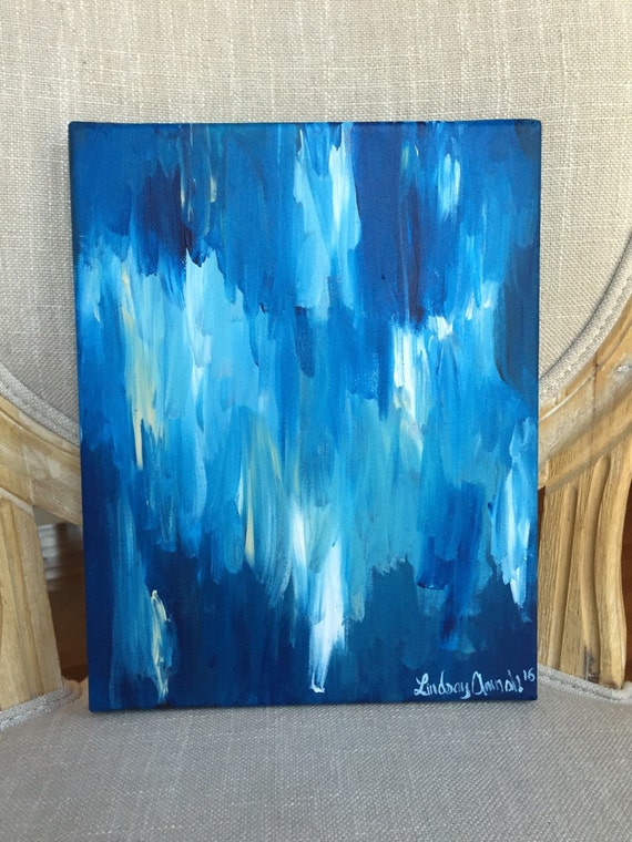 Abstract Blue Painting on Canvas Navy Blue Painting Blue