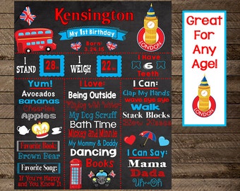 london theme birthday, london chalkboard, girl's london party, big ben, england birthday, british, england chalkboard, first birthday, girl