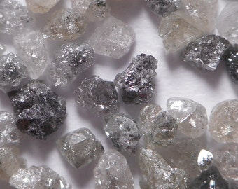 1.00MM to 1.50MM - 35 per 1 Carat - Natural Uncut Rough Diamond Rohdiamant Brut Diamant - White Black Gray Irregular Mixed