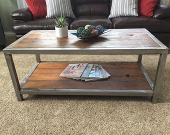 Reclaimed Wood Industrial Coffee Table