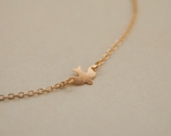 swallow bird necklace - simple, everyday jewelry - mothers necklace- minimal jewelry - gift for her - gift under 10
