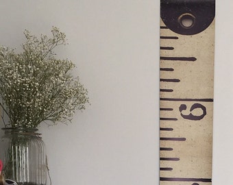 Vintage Inspired Tape Measure Hanging Height Chart, Ruler Growth Chart, Imperial Height Chart, Ruler, Feet