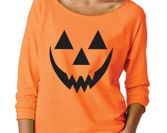 Halloween Shirts. Pumpkin Face shirt,Halloween Lightweight Sweatshirt, Jack O Lantern Halloween Shirt, Women's Halloween Shirt, Witch shirt