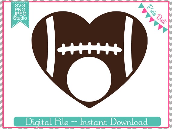 Download Heart Football Monogram SVG file Silhouette Cameo Studio