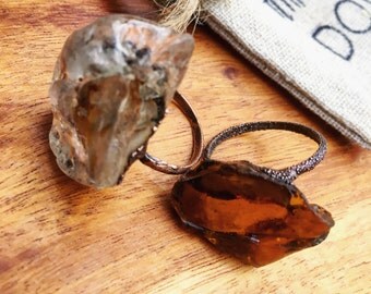 Sea Glass Ring | Electroformed Sea Glass Ring | Beach Glass Copper Ring