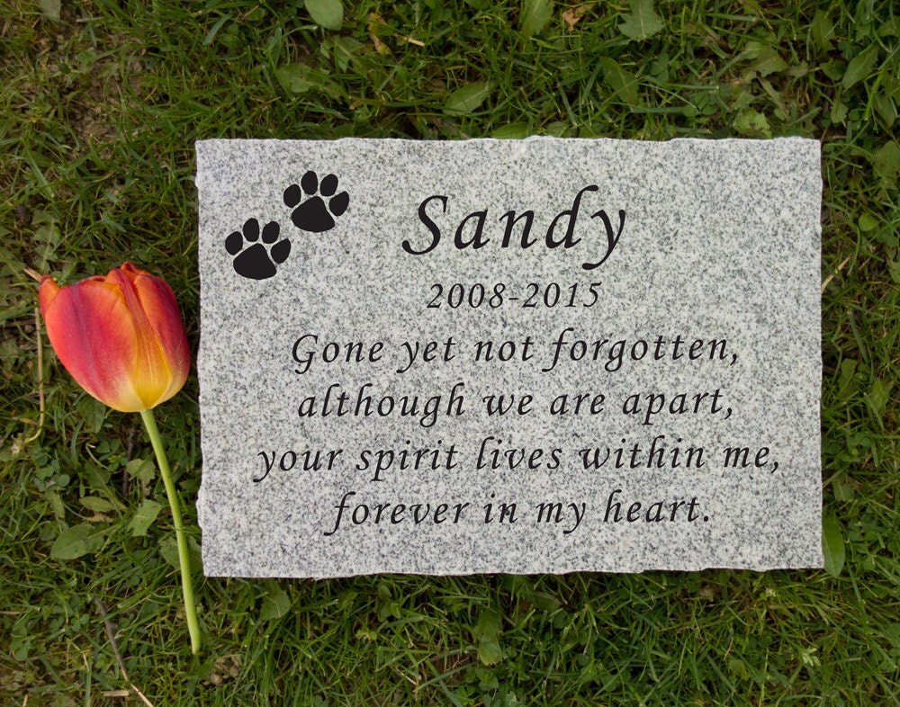 12 x 8 Granite Rectangle Pet Memorial Stone Free