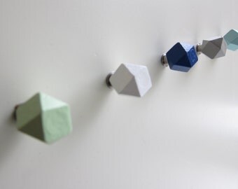 Knobs, Choose Colors, Hexagon Knobs, Colorful Knobs, Wooden Knobs, Wall Hooks, Wooden Knob, Wall Organizer, Coat Hanger, Coat Rack