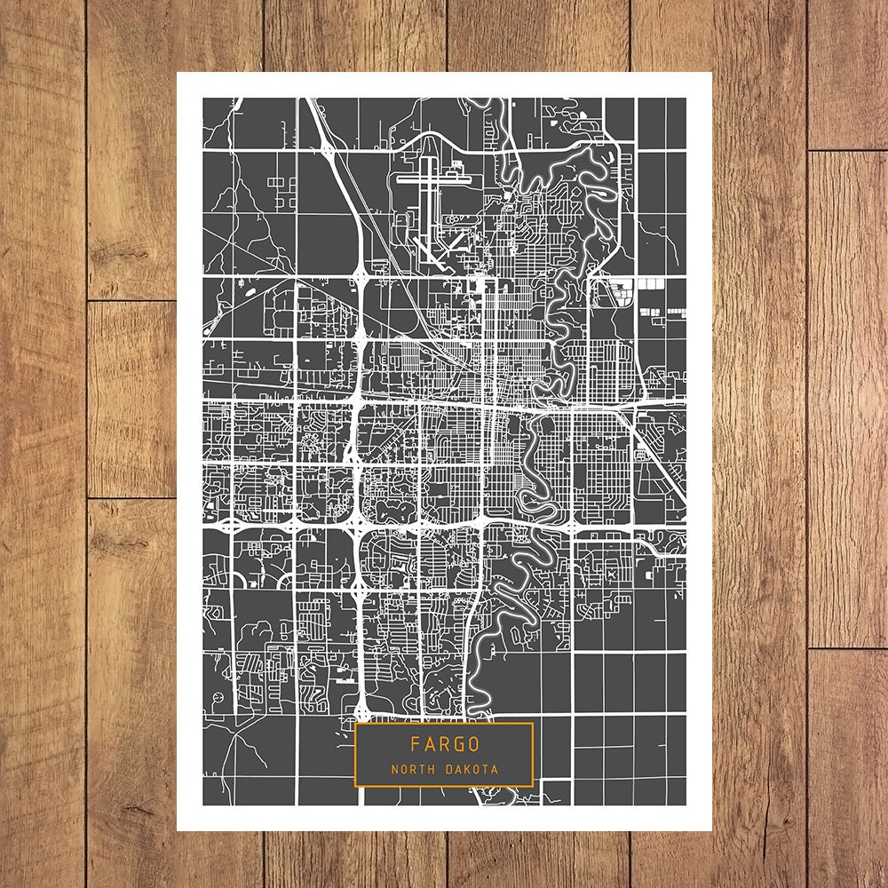 FARGO North Dakota City Map Fargo North Dakota by JackTravelMap