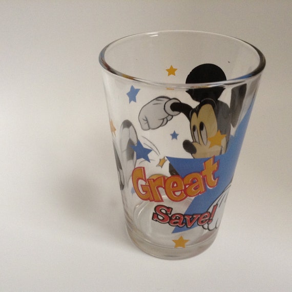 Two Collectable Vintage Mickey Mouse Drinking Glasses 0933