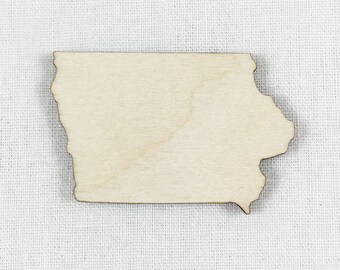 Iowa State Wood Cut Shape Shape, Unfinished Wood Iowa Laser Cut Shape, DIY Craft Supply, Many Size Options