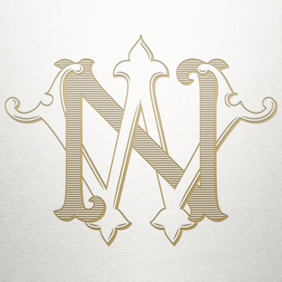 Custom Monogram Design NW WN Custom Monogram Vintage