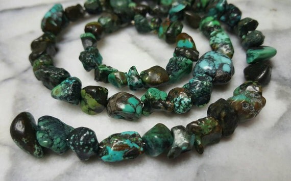 Dragon Turquoise Nuggets 6x8mm up to by SisterKittyFineBeads