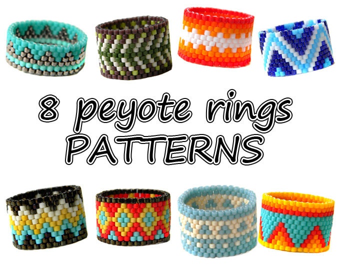 8 Peyote Rings Patterns Beaded Rings Patterns PDF Instant