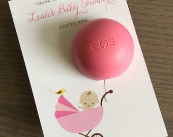 Baby Carriage EOS Lip Balm Holder for Party Favors (20 Printed Card)