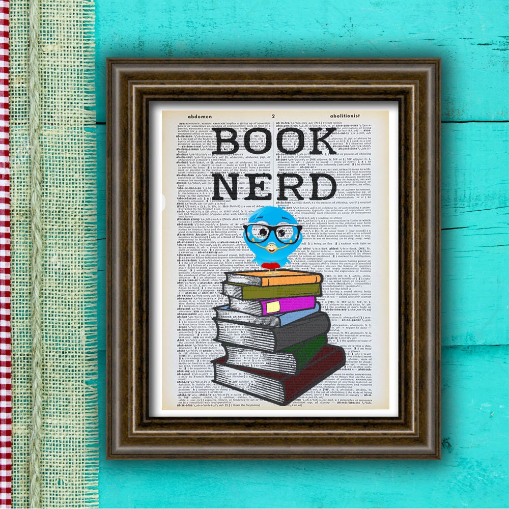 Book Nerd Print book art nerd gift book nerd dictionary