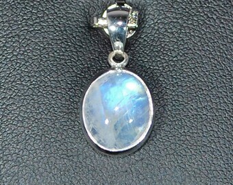 Sterling silver pendant with blue moonstone setting
