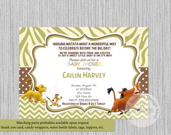 lion king baby shower | etsy lion king baby shower | etsy, Baby shower invitations