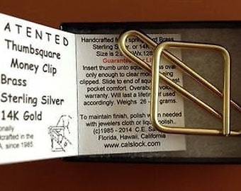 Thumbsquare Solid Brass Money Clip