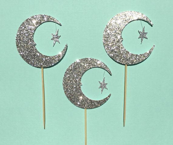 Moon and Star Cupcake Toppers I Love You To The Moon and