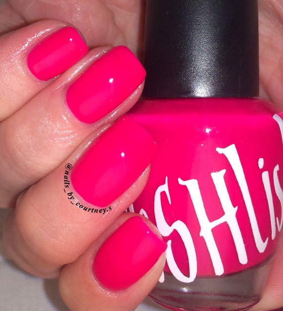 Unique Neon Pink Fluorescent Nail Polish Full Size by PoSHlish