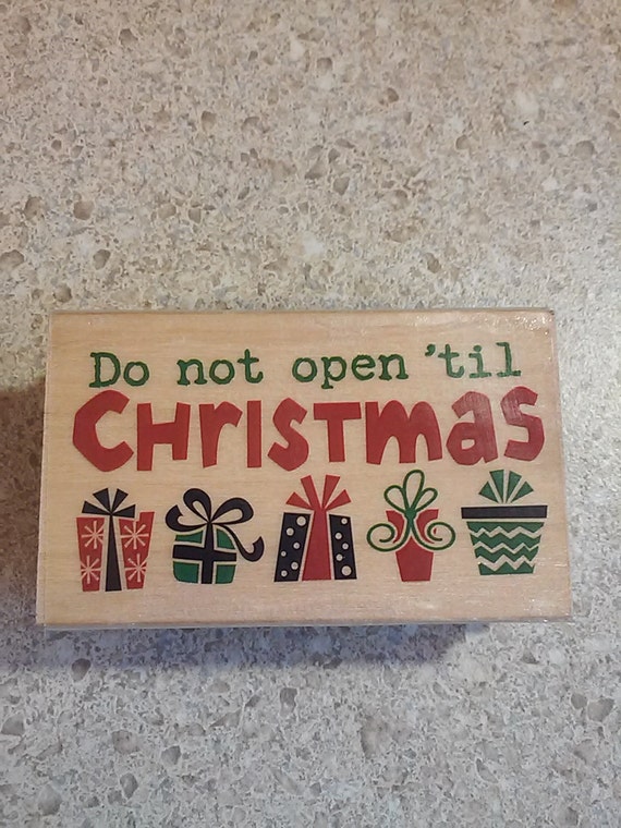 items-similar-to-used-do-not-open-til-christmas-wood-mounted-rubber