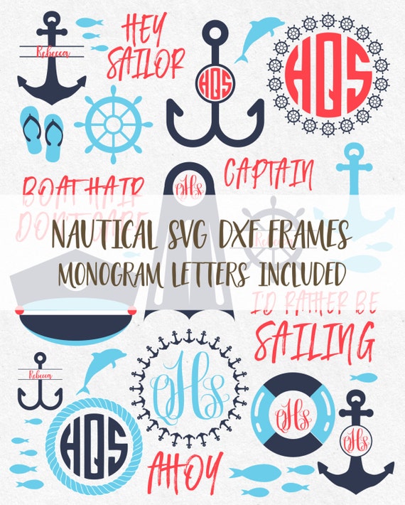 Download Nautical Svg Monogram Frames Summer svg Nautical Files Anchor