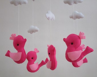 Baby Mobile, Baby crib mobile, Baby felt mobile, Baby nursery mobile,, Baby Bird mobile