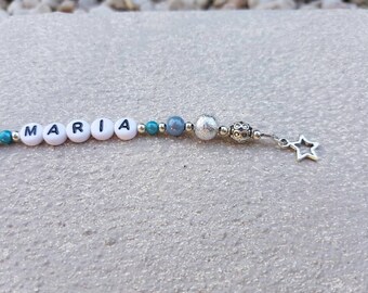 Name charm personalised keyring to clip on to bag, handbag, school bag, backpack, library bag