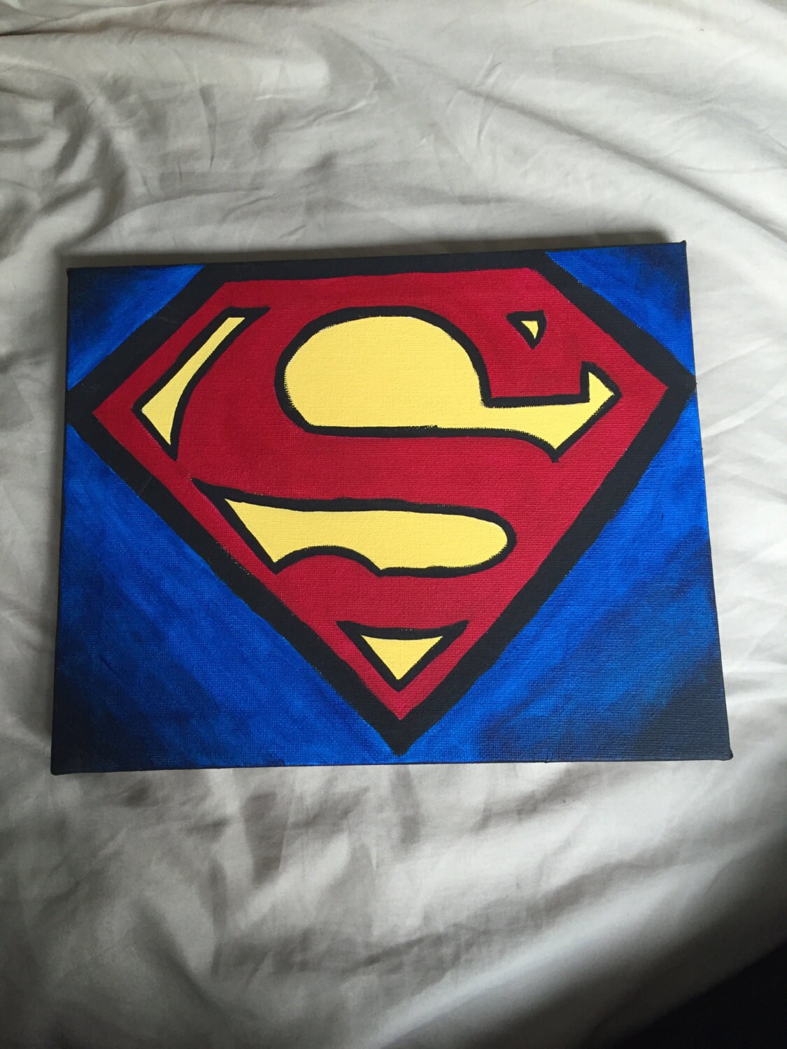 Superman logo painting by ChellesArtCreations on Etsy