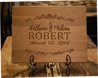 Anniversary gift ,Engraved Cutting Board, Custom Wedding Gift, Personalized Cutting Board, CBT-Arthore&Melisa